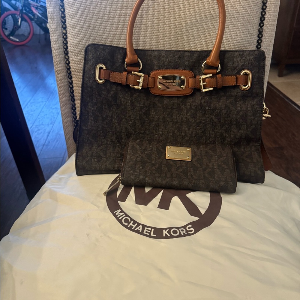 Michael Kors Dark Brown Signature Shoulder Bag
